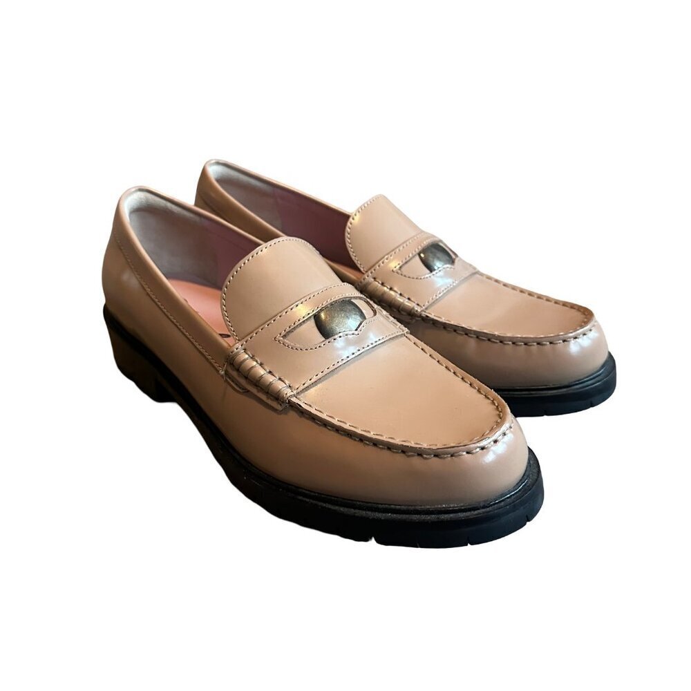 Free People Liv Loafers Slip-On Shoes Camel Tan Penny Loafer Size 8.5 Womens NIB - Picture 13 of 13